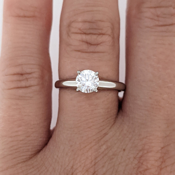 PLATINUM  .55 CARAT TOTAL VS2 G DIAMOND ROUND ESTATE SOLITAIRE RING 3.3 GRAMS