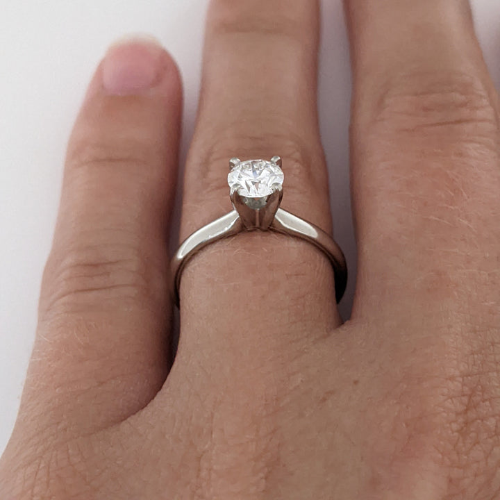 PLATINUM  .55 CARAT TOTAL VS2 G DIAMOND ROUND ESTATE SOLITAIRE RING 3.3 GRAMS