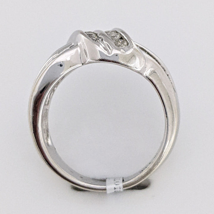 14K WHITE .72 CARAT TOTAL WEIGHT VS2-I1 J DIAMOND ROUND (10) BAGUETTE (42) ESTATE BAND 8.0 GRAMS