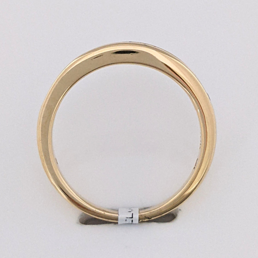 10K RUBY ROUND (6) DIAMOND (7) ESTATE CHANNEL-SET BAND 2.7 GRAMS