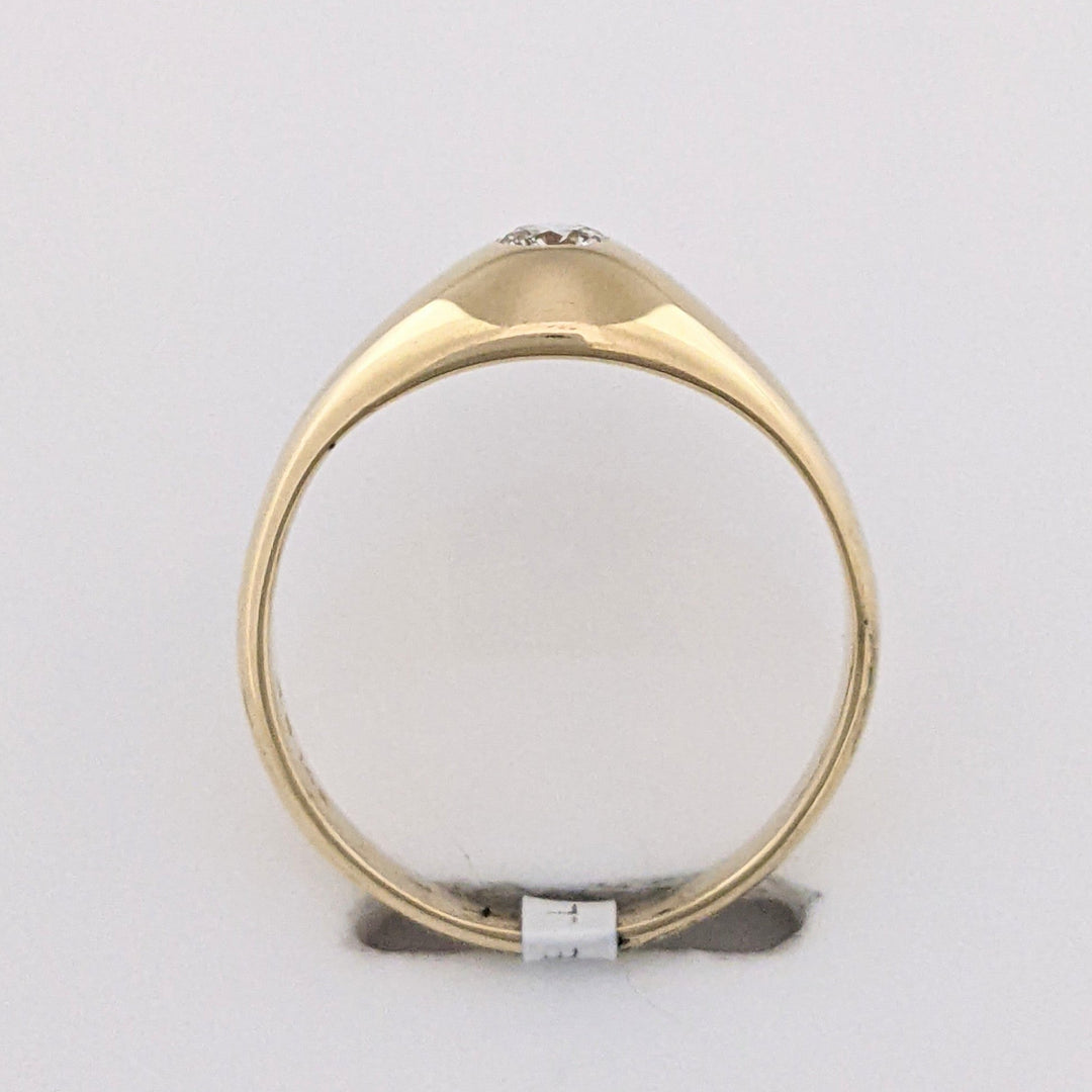 14K .10 CARAT TOTAL SI1 J DIAMOND ROUND BEZEL ESTATE RING 2.2 GRAMS