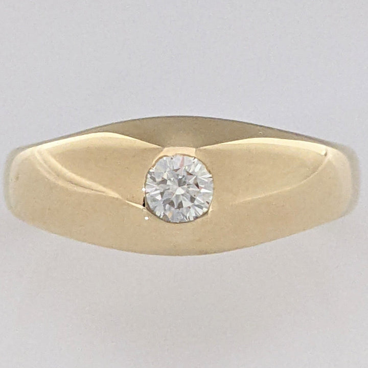 14K .10 CARAT TOTAL SI1 J DIAMOND ROUND BEZEL ESTATE RING 2.2 GRAMS