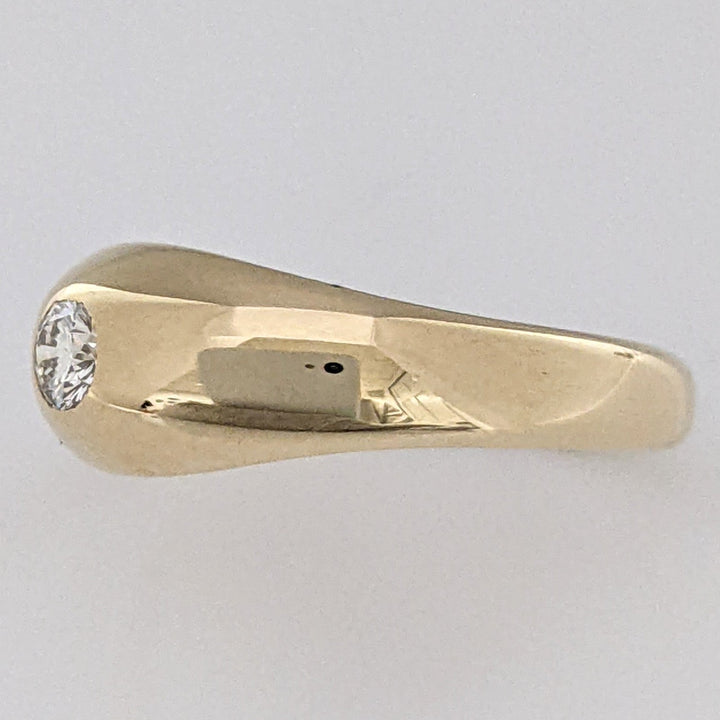 14K .10 CARAT TOTAL SI1 J DIAMOND ROUND BEZEL ESTATE RING 2.2 GRAMS