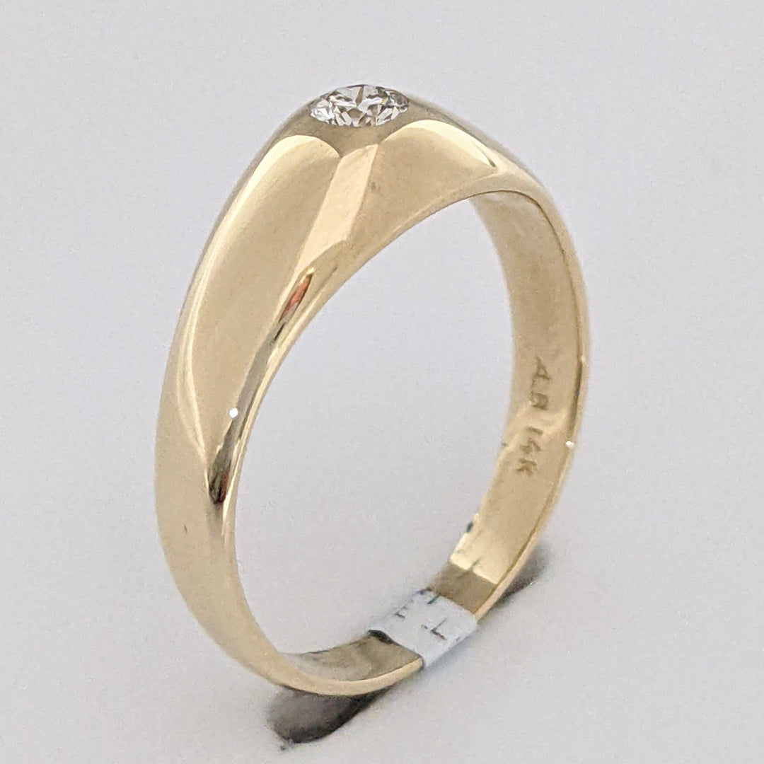14K .10 CARAT TOTAL SI1 J DIAMOND ROUND BEZEL ESTATE RING 2.2 GRAMS