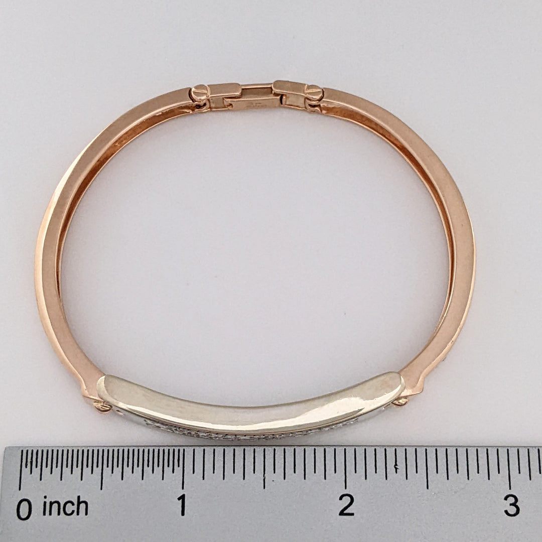 14K TWO- TONE 1.26 CARAT TOTAL WEIGHT I1 G DIAMOND ROUND (38) ESTATE CHANNEL-SET BRACELET 26.4 GRAMS