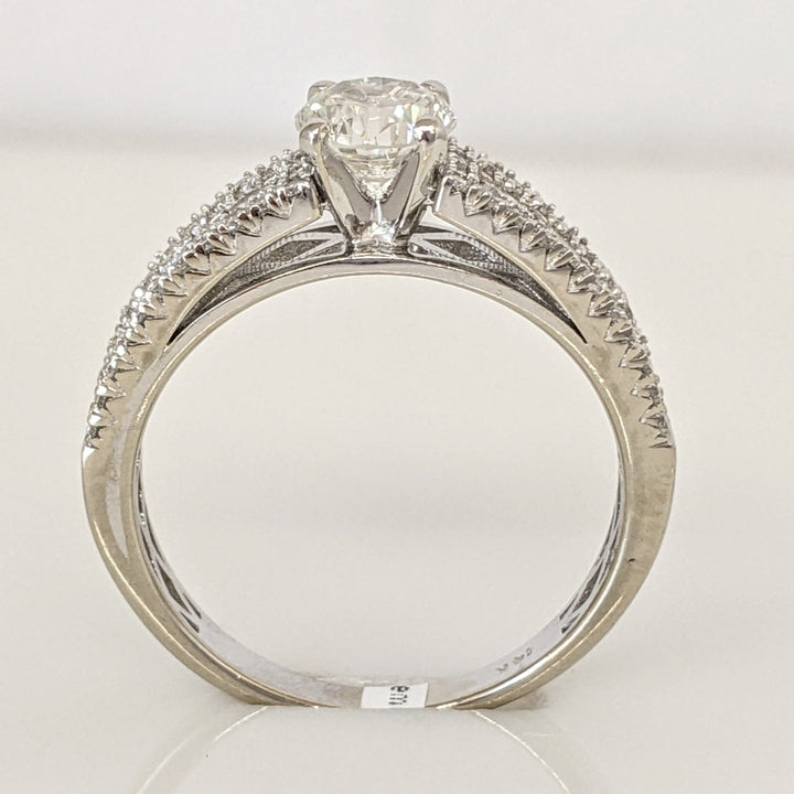 14K WHITE 1.17 CARAT TOTAL WEIGHT VS2 H DIAMOND ROUND ESTATE RING 3.5 GRAMS