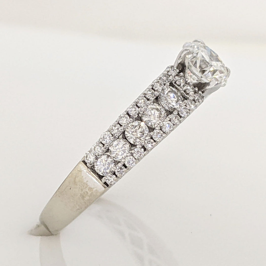 14K WHITE 1.17 CARAT TOTAL WEIGHT VS2 H DIAMOND ROUND ESTATE RING 3.5 GRAMS