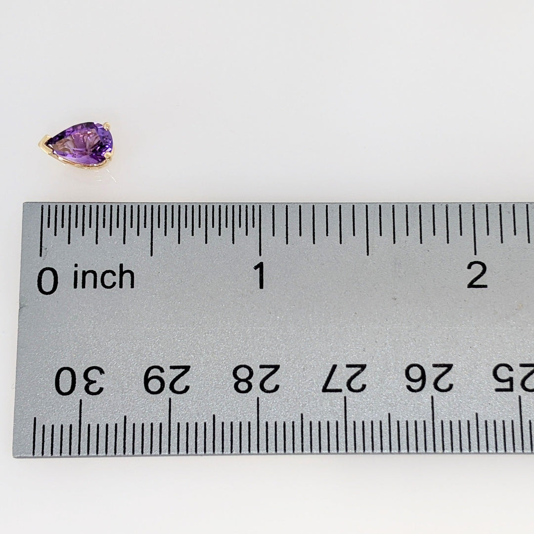 14K AMETHYST PEAR 5X8 ESTATE EARRINGS 1.2 GRAMS