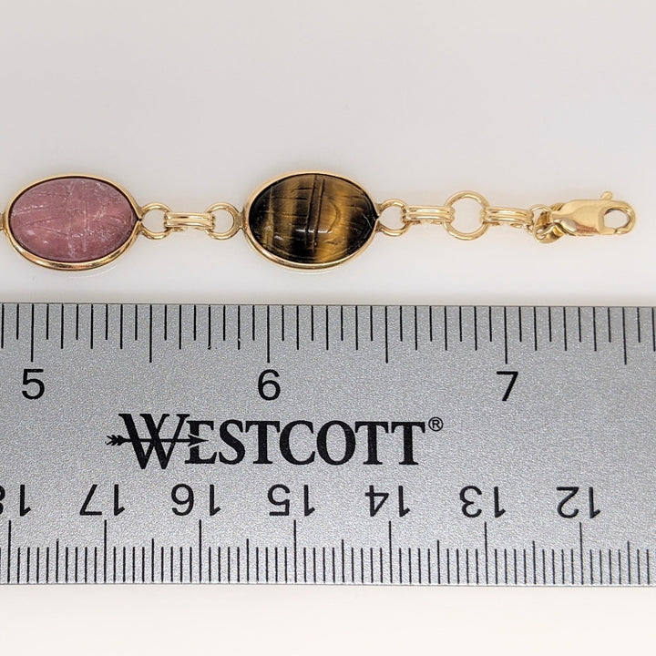 14K SCARAB OVAL (6) 10X14 ESTATE BRACELET 11.3 GRAMS