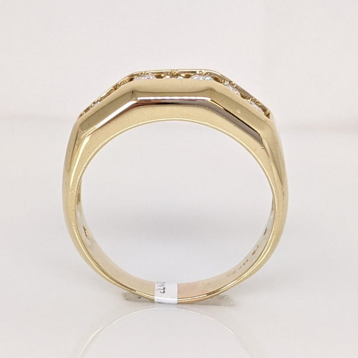 14K .49 CARAT TOTAL WEIGHT I1 J DIAMOND ROUND (7) ESATE CHANNEL SET BAND 6.4 GRAMS