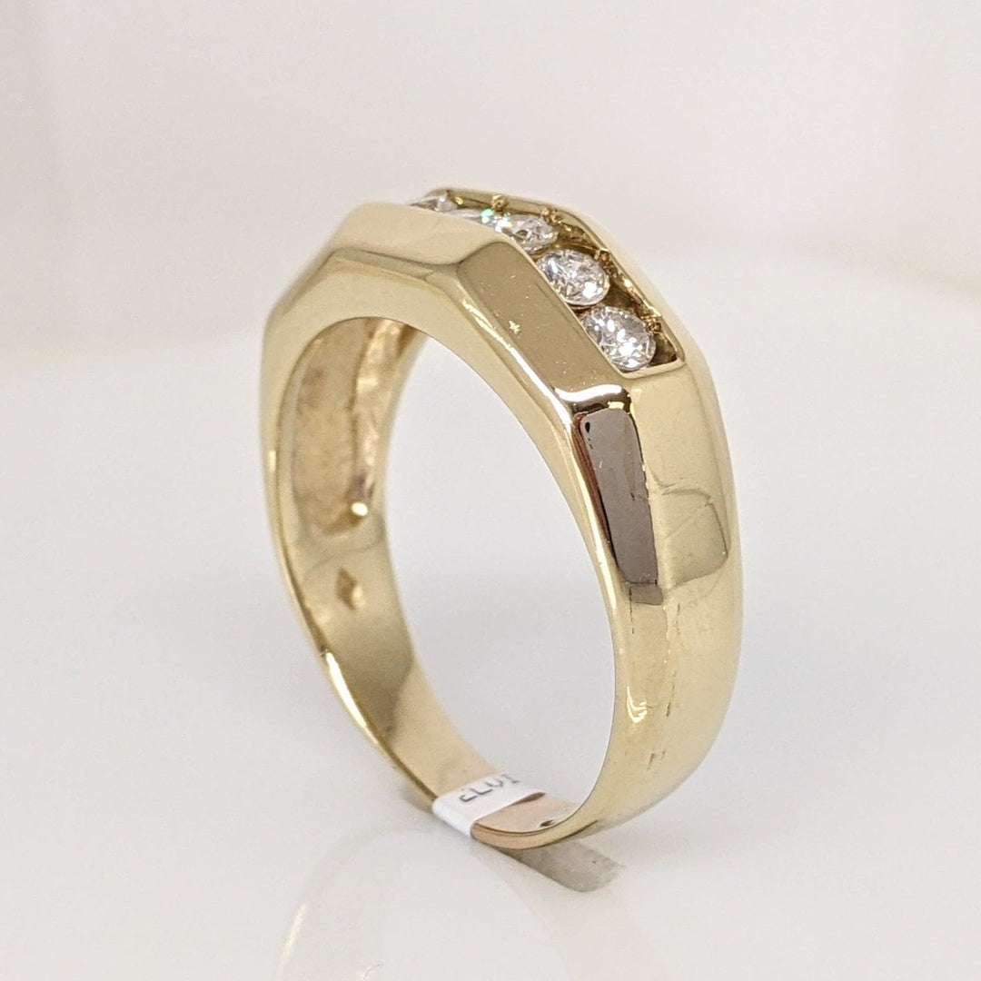 14K .49 CARAT TOTAL WEIGHT I1 J DIAMOND ROUND (7) ESATE CHANNEL SET BAND 6.4 GRAMS