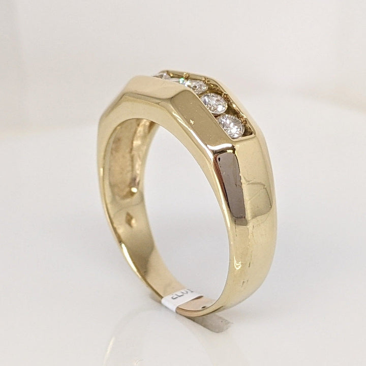 14K .49 CARAT TOTAL WEIGHT I1 J DIAMOND ROUND (7) ESATE CHANNEL SET BAND 6.4 GRAMS