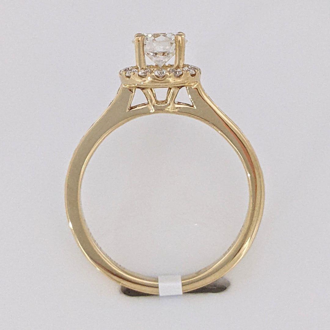 14K 1.05 CARAT TOTAL WEIGHT VS2 I DIAMOND ROUND (29) ESTATE HALO RING 3.4 GRAMS