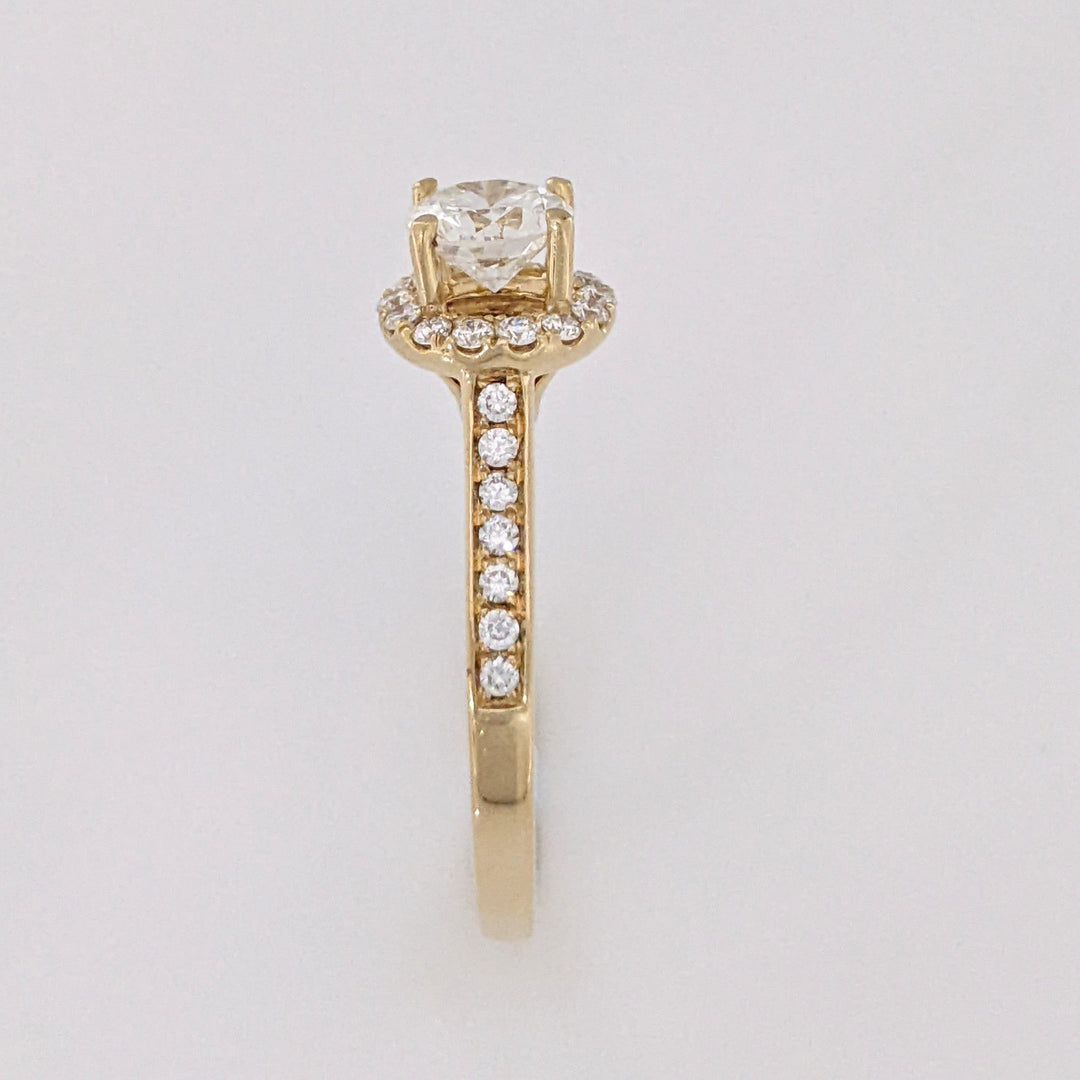 14K 1.05 CARAT TOTAL WEIGHT VS2 I DIAMOND ROUND (29) ESTATE HALO RING 3.4 GRAMS