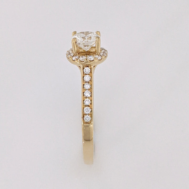 14K 1.05 CARAT TOTAL WEIGHT VS2 I DIAMOND ROUND (29) ESTATE HALO RING 3.4 GRAMS