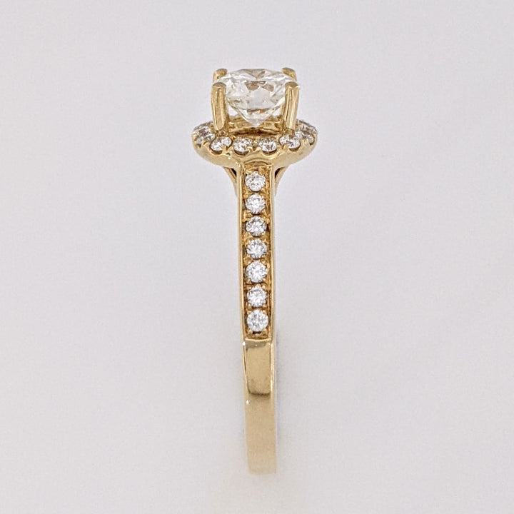 14K 1.05 CARAT TOTAL WEIGHT VS2 I DIAMOND ROUND (29) ESTATE HALO RING 3.4 GRAMS