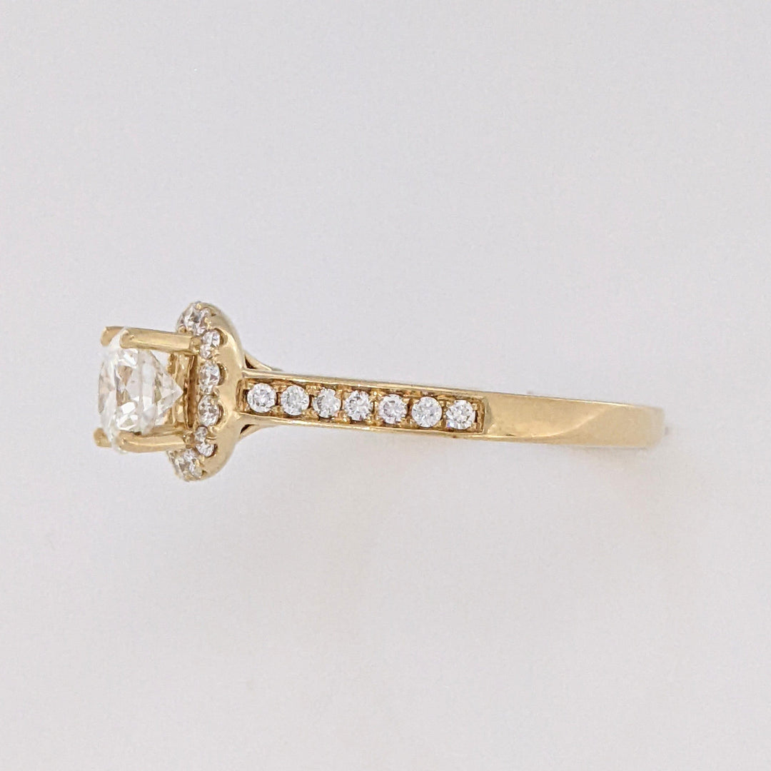 14K 1.05 CARAT TOTAL WEIGHT VS2 I DIAMOND ROUND (29) ESTATE HALO RING 3.4 GRAMS