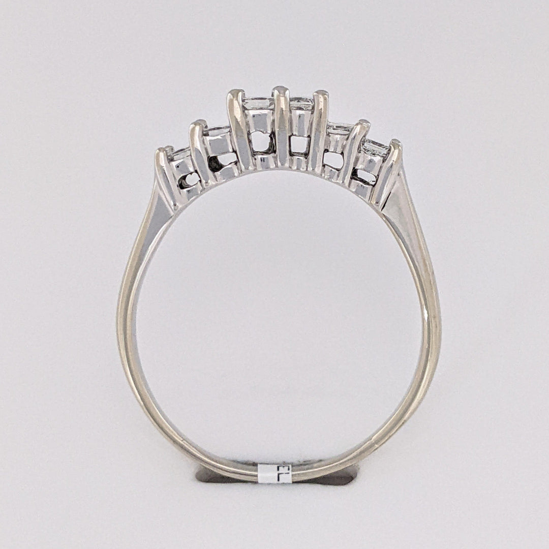 14K WHITE .60 CARAT TOTAL WEIGHT VS G-H DIAMOND PRINCESS CUT (6) ESTATE BAND 3.8 GRAMS