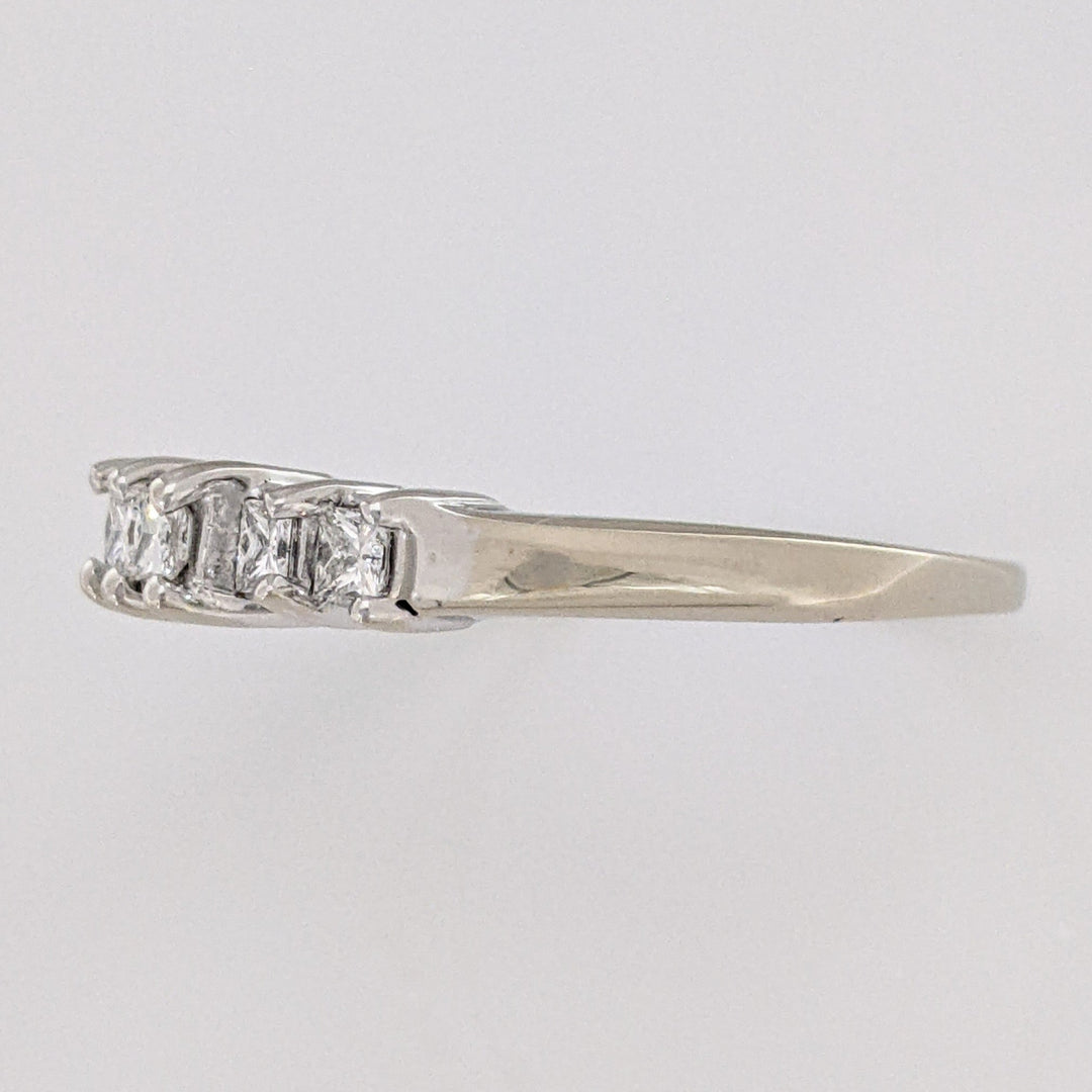 14K WHITE .60 CARAT TOTAL WEIGHT VS G-H DIAMOND PRINCESS CUT (6) ESTATE BAND 3.8 GRAMS