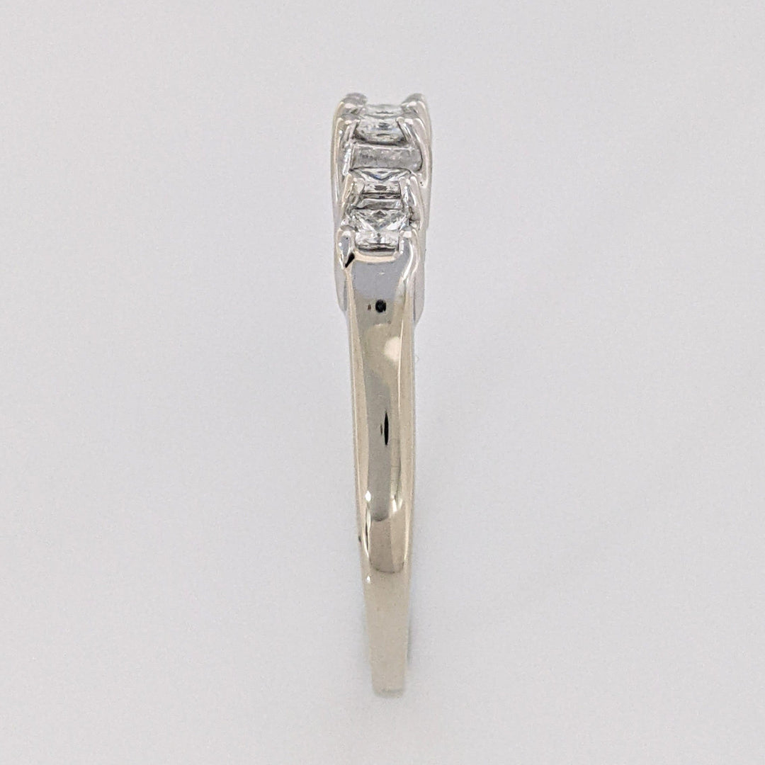 14K WHITE .60 CARAT TOTAL WEIGHT VS G-H DIAMOND PRINCESS CUT (6) ESTATE BAND 3.8 GRAMS