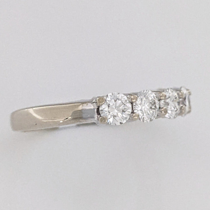 14K WHITE 1.01 CARAT TOTAL WEIGHT VS2 I DIAMOND ROUND (7) ESTATE PRONG BAND 2.7 GRAMS
