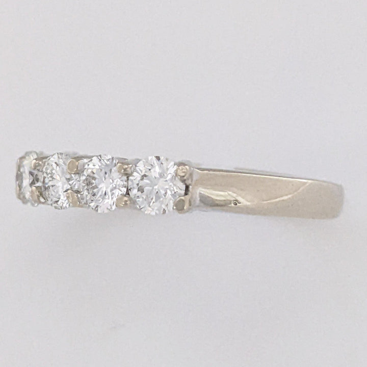 14K WHITE 1.01 CARAT TOTAL WEIGHT VS2 I DIAMOND ROUND (7) ESTATE PRONG BAND 2.7 GRAMS
