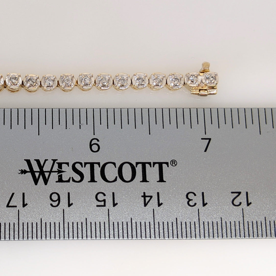 14K .88 CARAT TOTAL WEIGHT SI2 I DIAMOND ROUND (44) ESTATE BRACELET 11.2 GRAMS