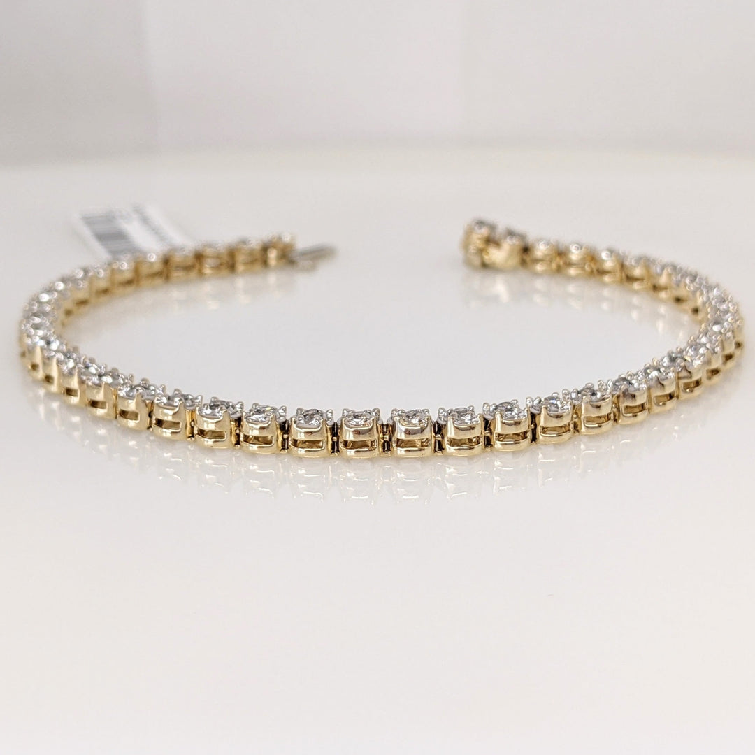14K .88 CARAT TOTAL WEIGHT SI2 I DIAMOND ROUND (44) ESTATE BRACELET 11.2 GRAMS