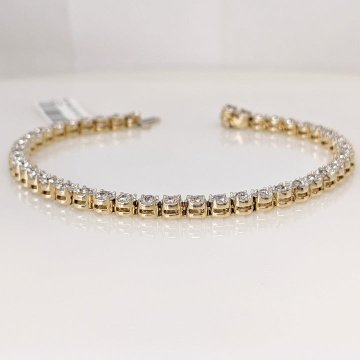 14K .88 CARAT TOTAL WEIGHT SI2 I DIAMOND ROUND (44) ESTATE BRACELET 11.2 GRAMS