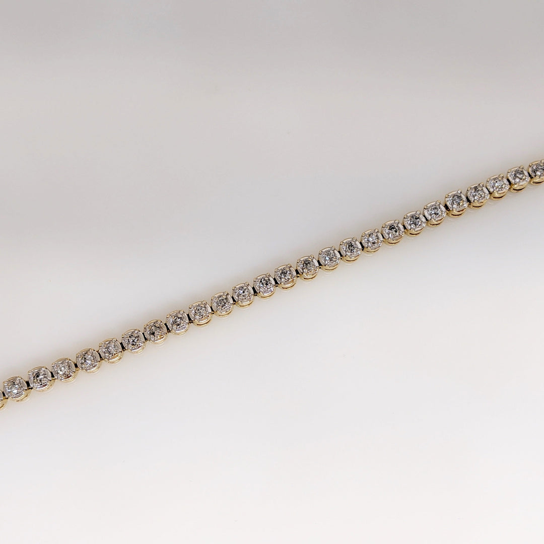 14K .88 CARAT TOTAL WEIGHT SI2 I DIAMOND ROUND (44) ESTATE BRACELET 11.2 GRAMS