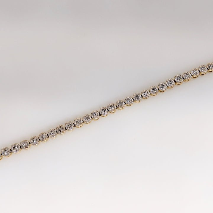 14K .88 CARAT TOTAL WEIGHT SI2 I DIAMOND ROUND (44) ESTATE BRACELET 11.2 GRAMS