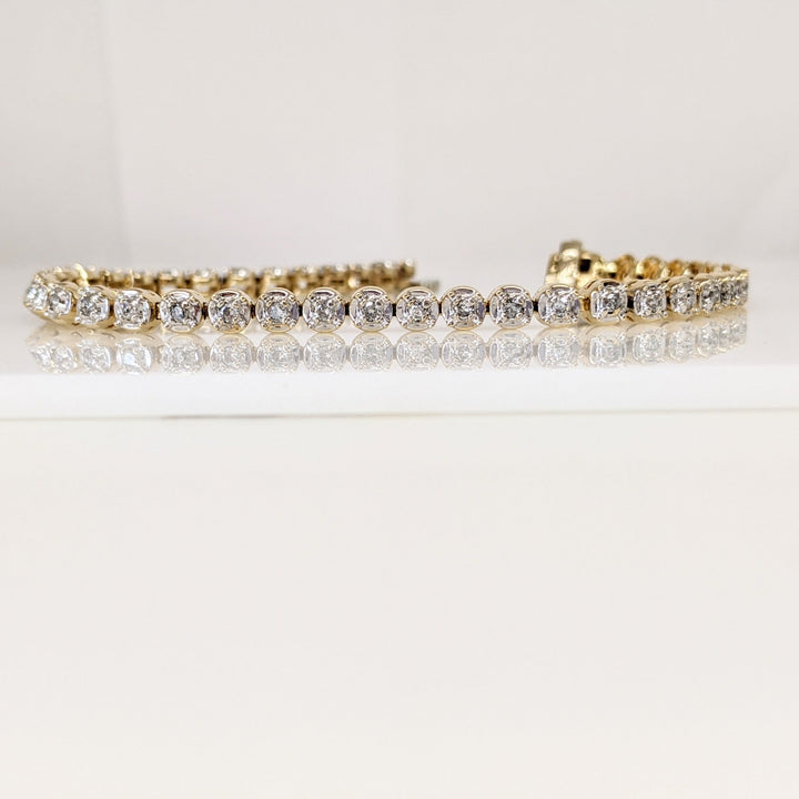 14K .88 CARAT TOTAL WEIGHT SI2 I DIAMOND ROUND (44) ESTATE BRACELET 11.2 GRAMS