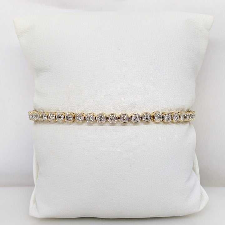 14K .88 CARAT TOTAL WEIGHT SI2 I DIAMOND ROUND (44) ESTATE BRACELET 11.2 GRAMS