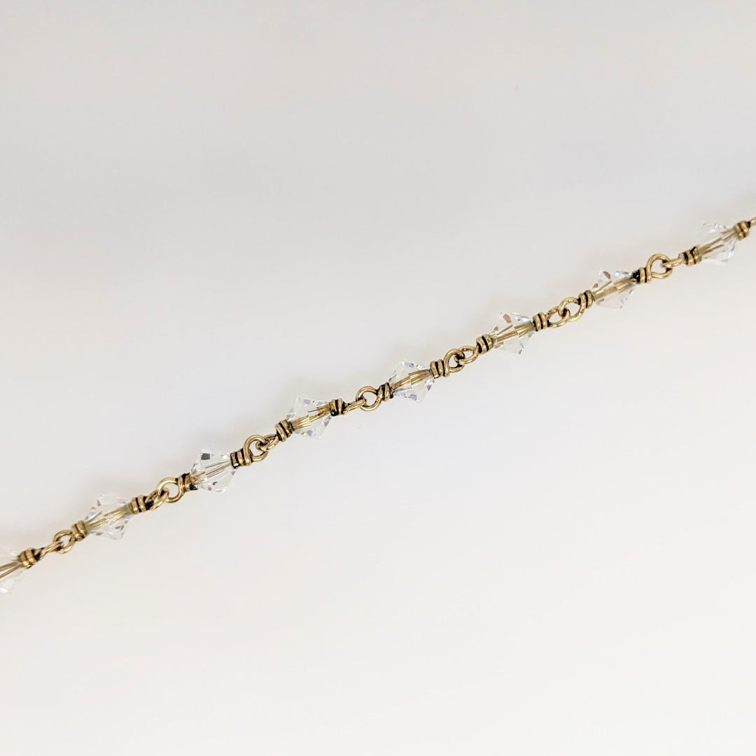 14K GLASS BEAD WITH GOLD LINK ESTATE BRACELET 4.0 GRAMS