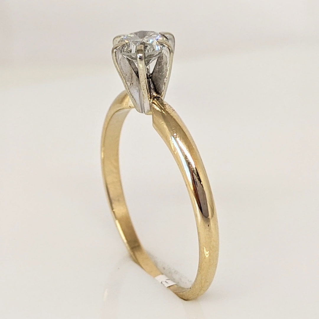 14K .41 CARAT TOTAL I1 G DIAMOND ROUND 6-PRONG SOLITARE ESTATE RING 2.1 GRAMS