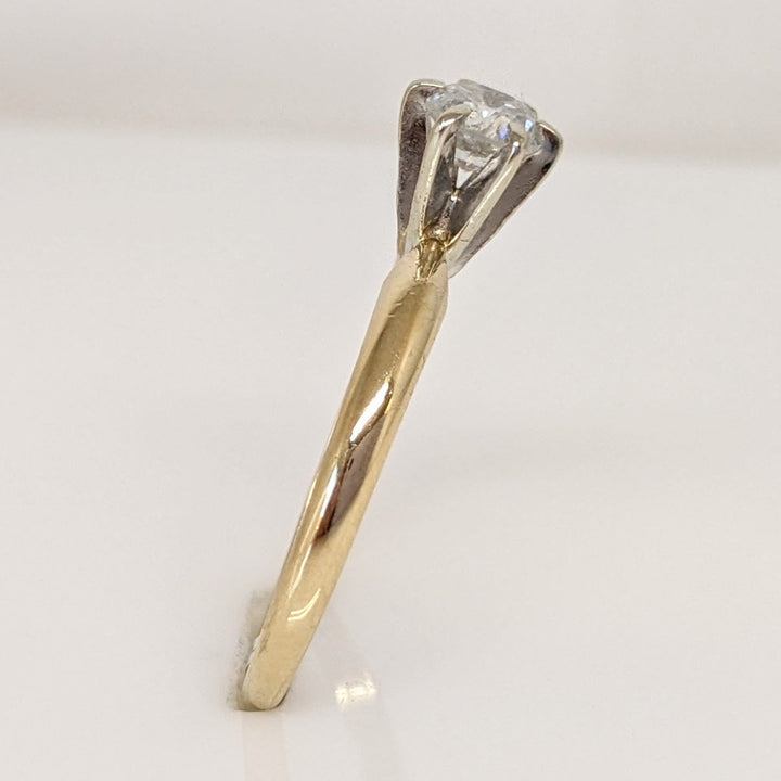14K .41 CARAT TOTAL I1 G DIAMOND ROUND 6-PRONG SOLITARE ESTATE RING 2.1 GRAMS