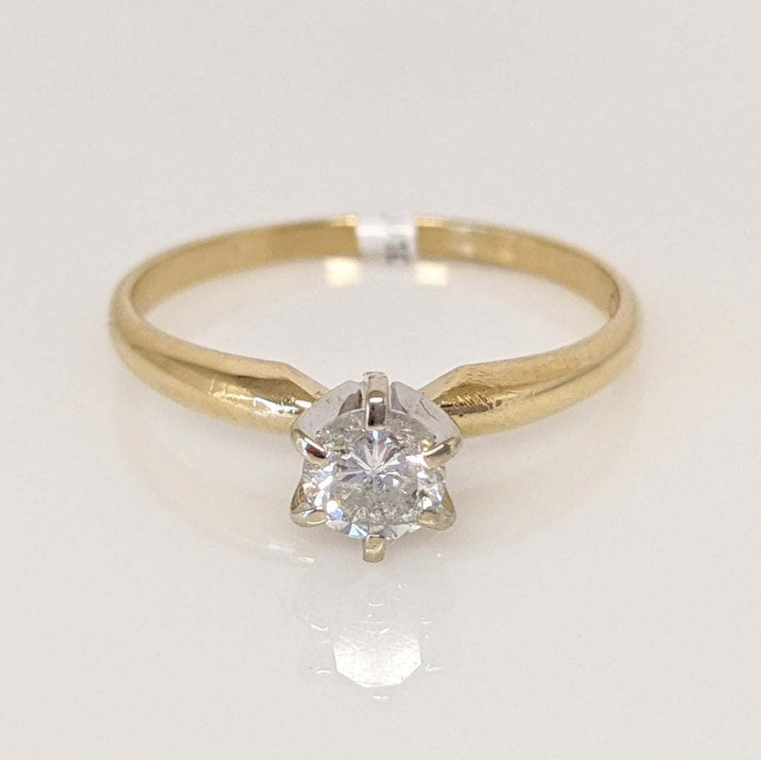 14K .41 CARAT TOTAL I1 G DIAMOND ROUND 6-PRONG SOLITARE ESTATE RING 2.1 GRAMS