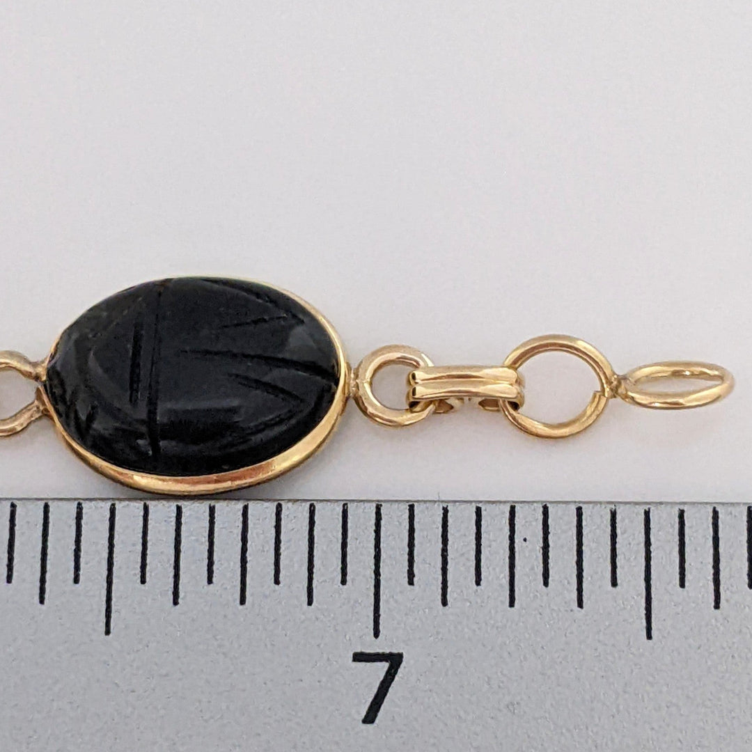 14K SCARAB OVAL (6) 10X14 ESTATE BRACELET 11.3 GRAMS