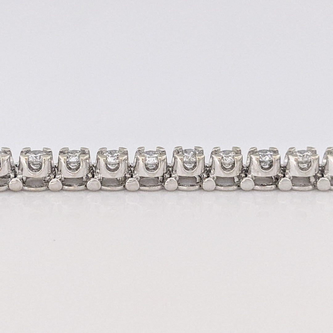 14K WHITE 2.82 CARAT TOTAL WEIGHT I1 I DIAMOND ROUND (47) ESTATE BRACELET 11.9 GRAMS
