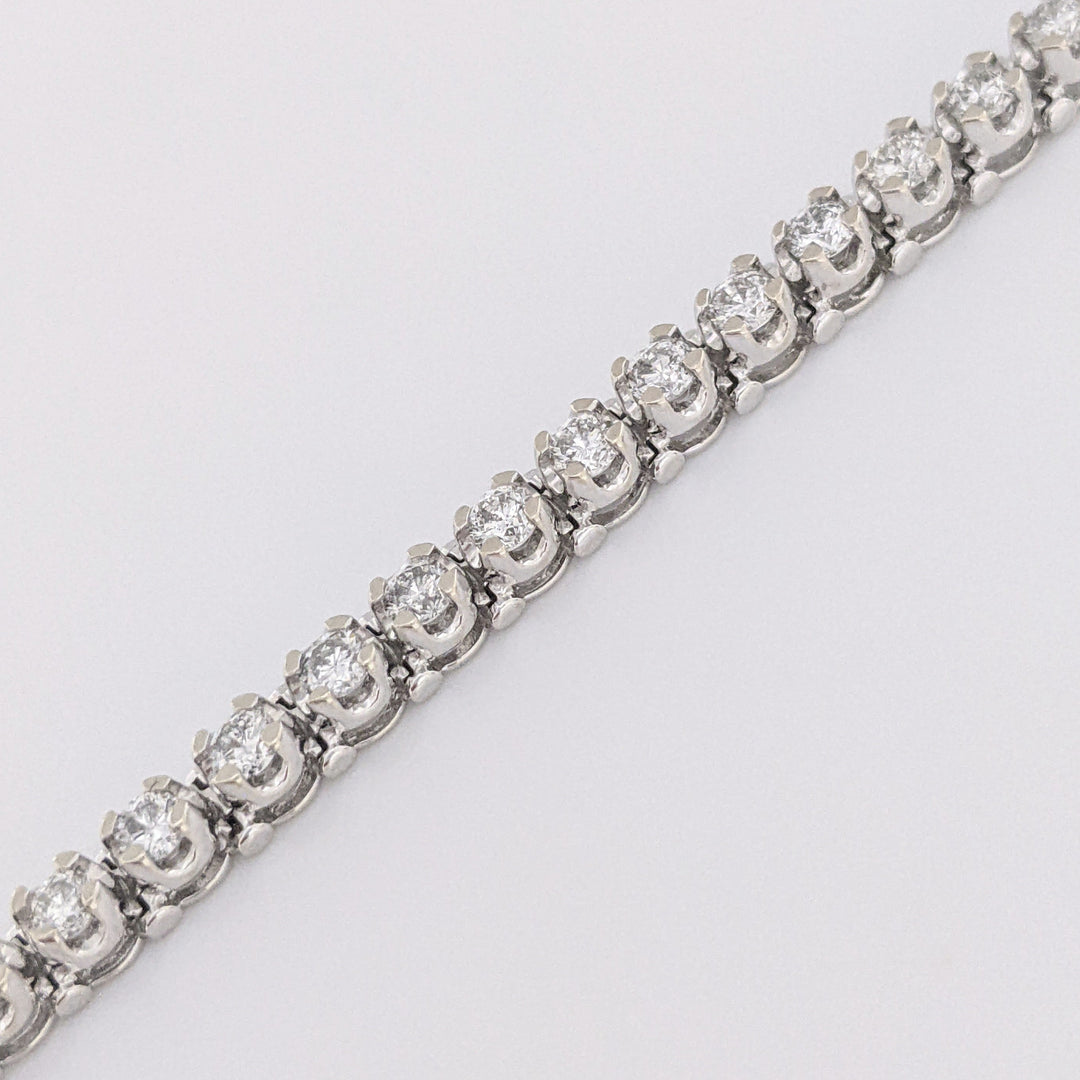 14K WHITE 2.82 CARAT TOTAL WEIGHT I1 I DIAMOND ROUND (47) ESTATE BRACELET 11.9 GRAMS