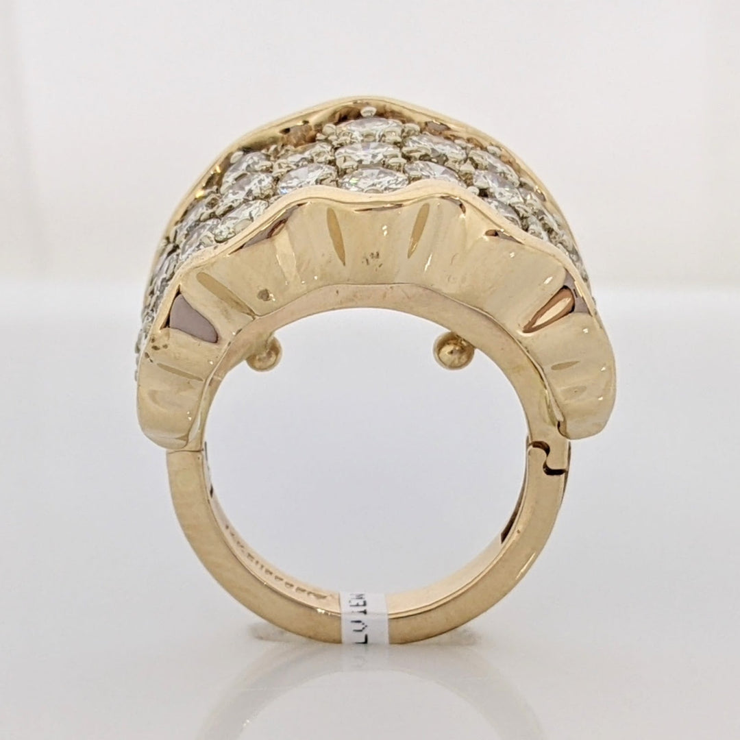 14K 3.51 CARAT TOTAL WEIGHT SI2 H-I DIAMOND ROUND (29) CLUSTER ESTATE RING 12.5 GRAMS