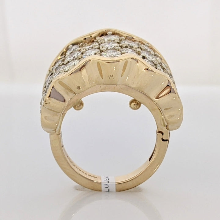 14K 3.51 CARAT TOTAL WEIGHT SI2 H-I DIAMOND ROUND (29) CLUSTER ESTATE RING 12.5 GRAMS