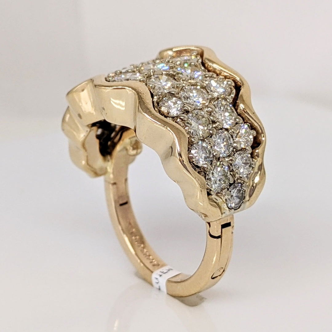 14K 3.51 CARAT TOTAL WEIGHT SI2 H-I DIAMOND ROUND (29) CLUSTER ESTATE RING 12.5 GRAMS