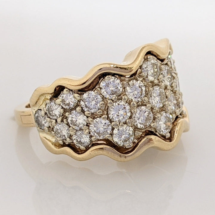 14K 3.51 CARAT TOTAL WEIGHT SI2 H-I DIAMOND ROUND (29) CLUSTER ESTATE RING 12.5 GRAMS