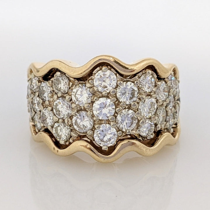 14K 3.51 CARAT TOTAL WEIGHT SI2 H-I DIAMOND ROUND (29) CLUSTER ESTATE RING 12.5 GRAMS