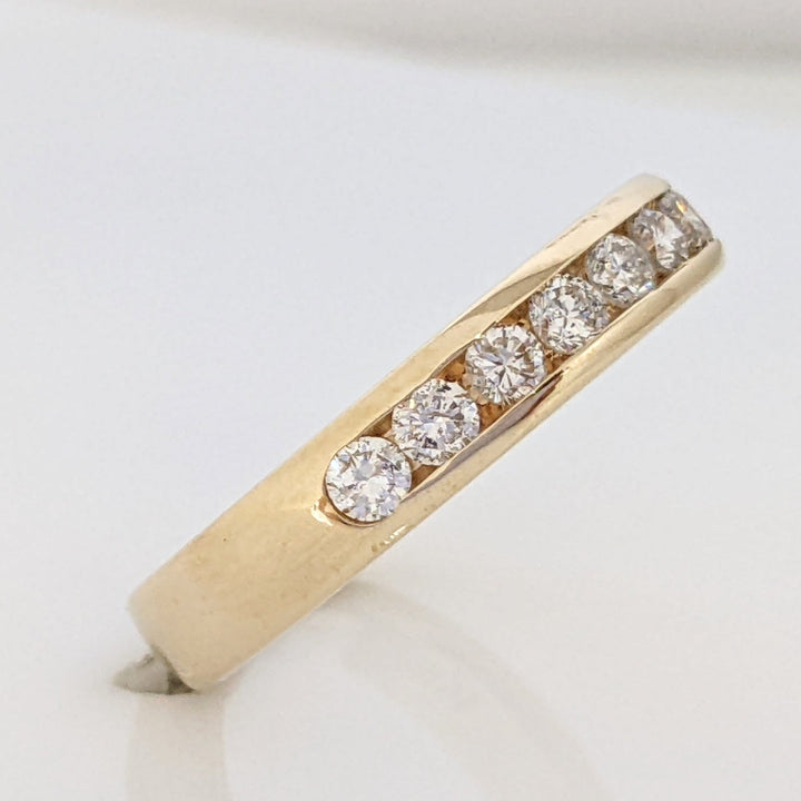 14K .55 CARAT TOTAL WEIGHT SI2 I DIAMOND ROUND (11) ESTATE CHANNEL SET BAND 3.9 GRAMS
