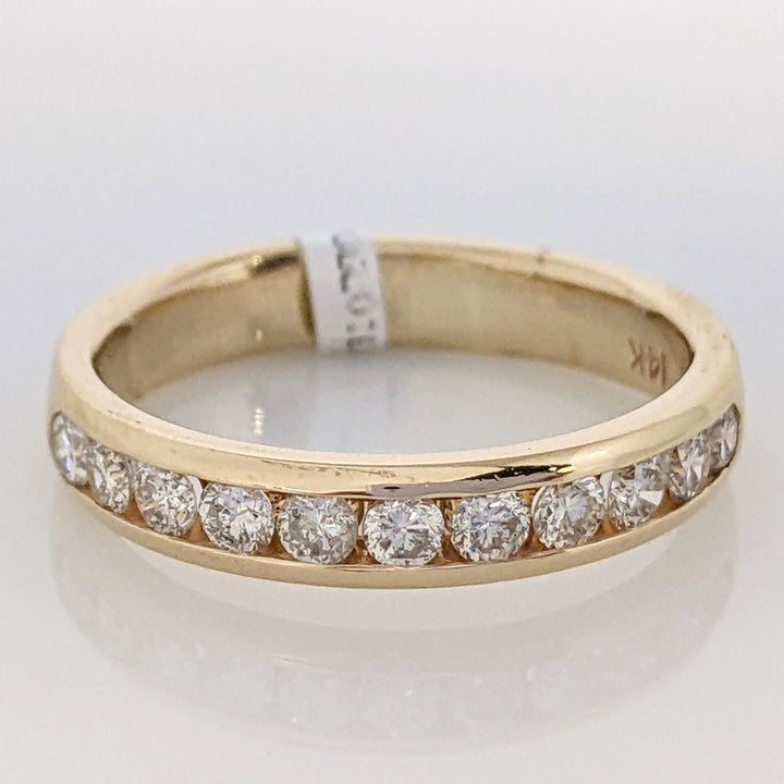 14K .55 CARAT TOTAL WEIGHT SI2 I DIAMOND ROUND (11) ESTATE CHANNEL SET BAND 3.9 GRAMS