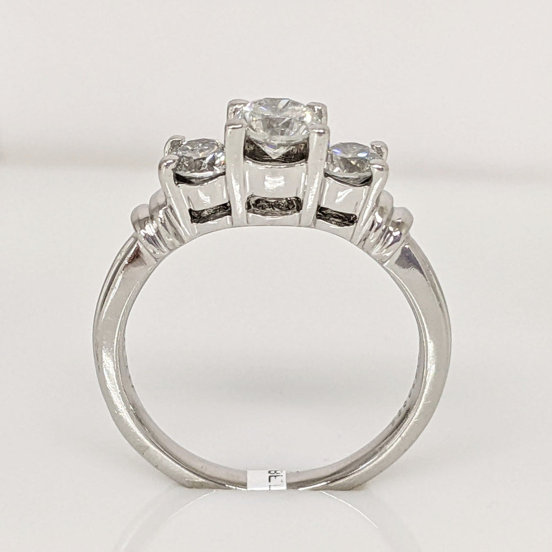 PLATINUM .99 CARAT TOTAL WEIGHT I1 H DIAMOND ROUND (3) ESTATE TRINITY RING 6.1 GRAMS