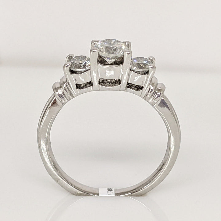 PLATINUM .99 CARAT TOTAL WEIGHT I1 H DIAMOND ROUND (3) ESTATE TRINITY RING 6.1 GRAMS