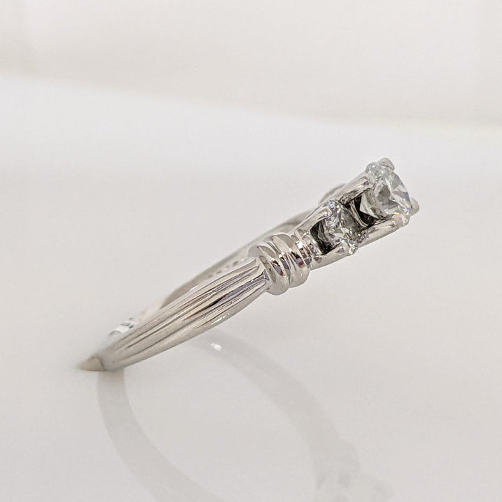 PLATINUM .99 CARAT TOTAL WEIGHT I1 H DIAMOND ROUND (3) ESTATE TRINITY RING 6.1 GRAMS